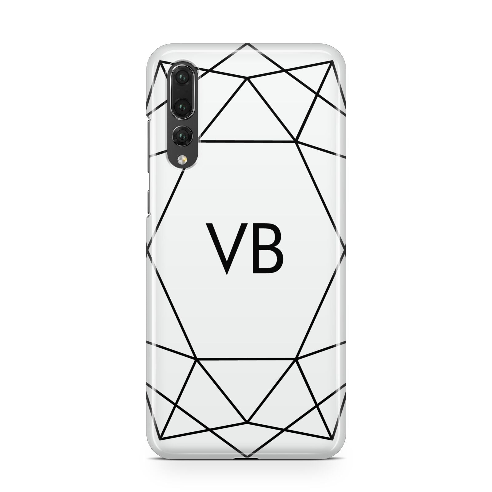 Personalised Initials White Geometric Huawei P20 Pro Phone Case