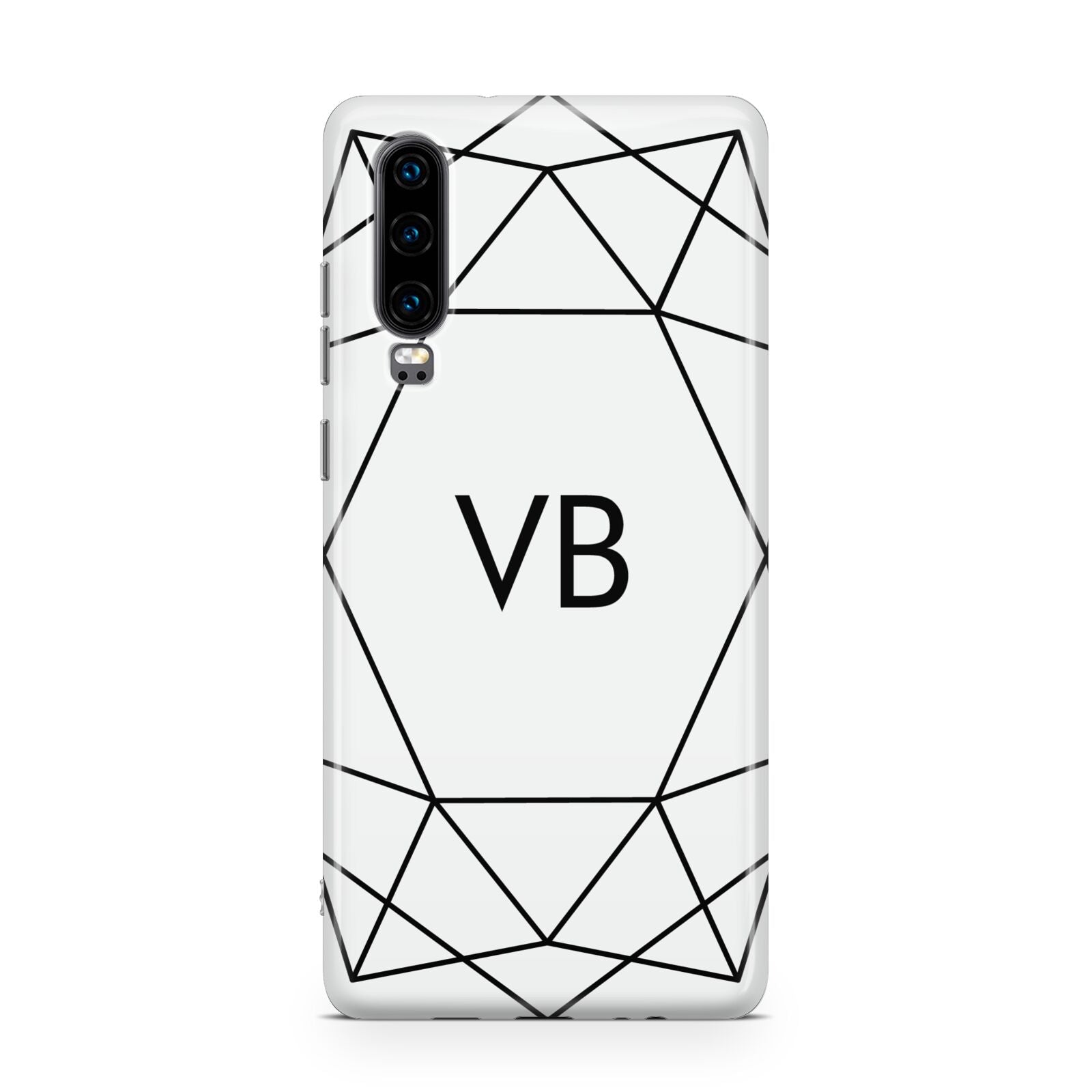 Personalised Initials White Geometric Huawei P30 Phone Case