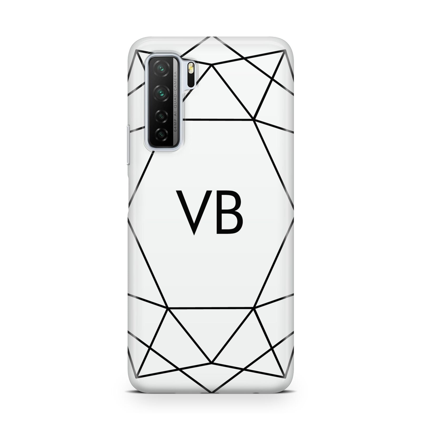Personalised Initials White Geometric Huawei P40 Lite 5G Phone Case