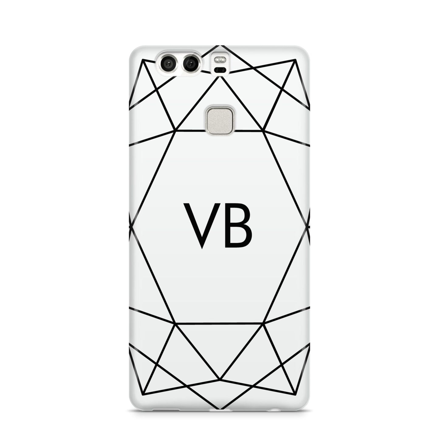 Personalised Initials White Geometric Huawei P9 Case