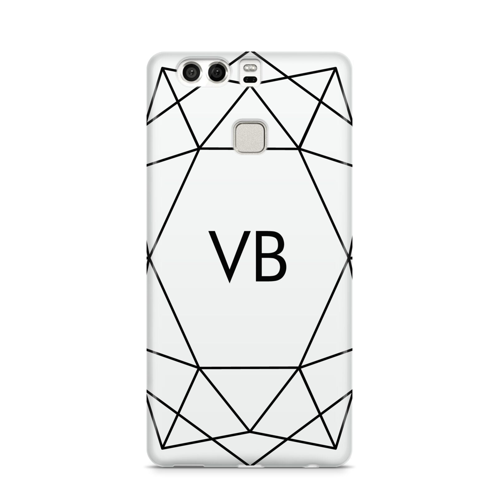 Personalised Initials White Geometric Huawei P9 Case