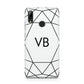 Personalised Initials White Geometric Huawei Y7 2019