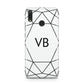 Personalised Initials White Geometric Huawei Y9 2019