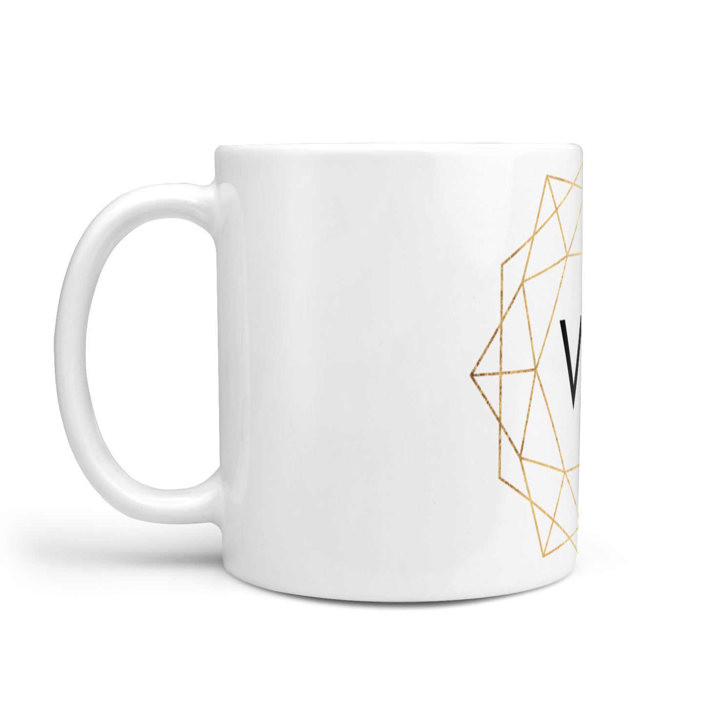 Personalised Initials White Gold Geometric 10oz Mug Alternative Image 1