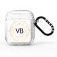 Personalised Initials White Gold Geometric AirPods Glitter Case