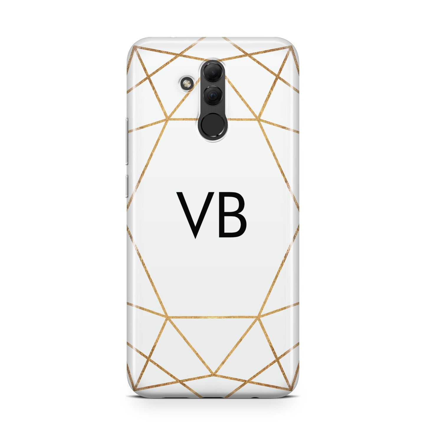 Personalised Initials White Gold Geometric Huawei Mate 20 Lite