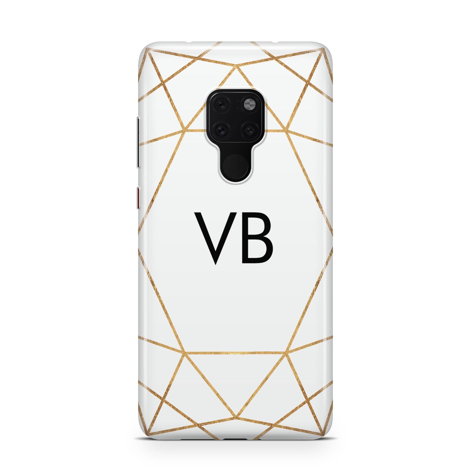 Personalised Initials White Gold Geometric Huawei Mate 20 Phone Case