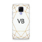 Personalised Initials White Gold Geometric Huawei Mate 20X Phone Case