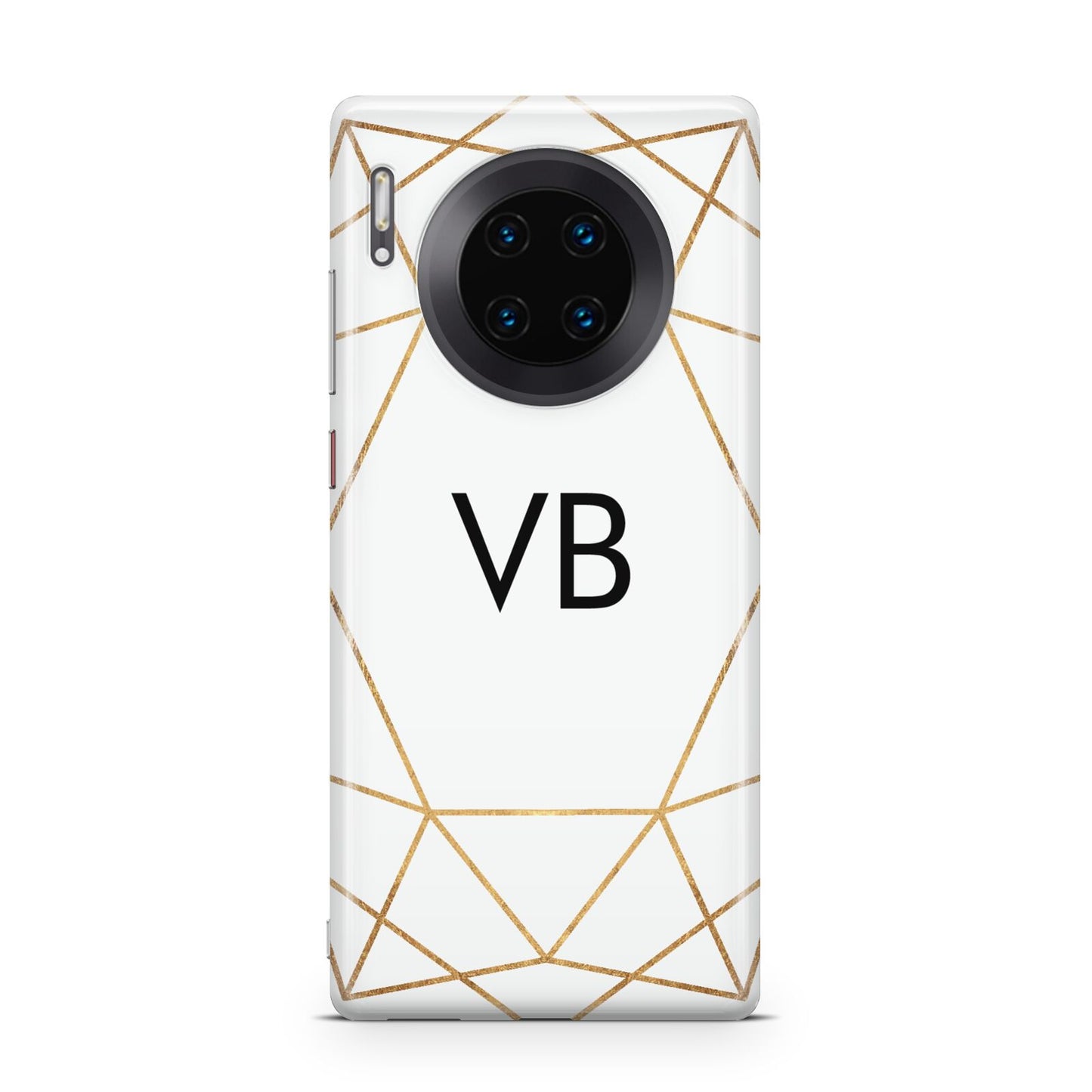 Personalised Initials White Gold Geometric Huawei Mate 30 Pro Phone Case