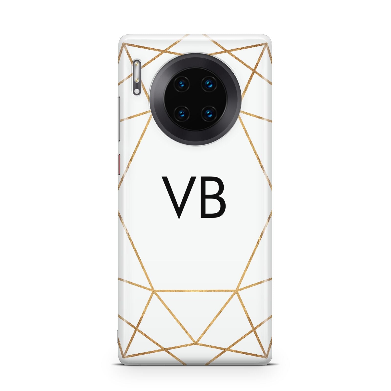 Personalised Initials White Gold Geometric Huawei Mate 30 Pro Phone Case