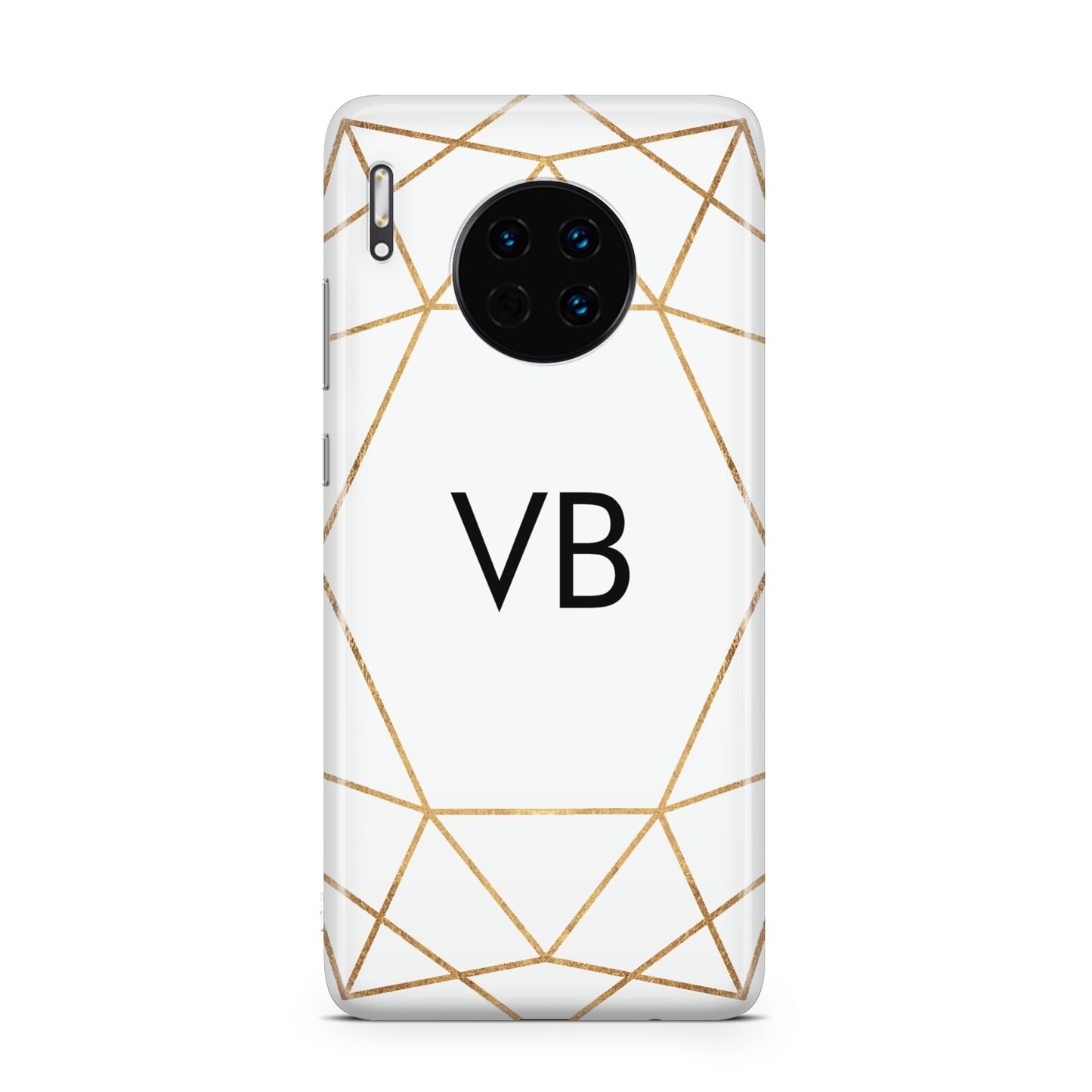 Personalised Initials White Gold Geometric Huawei Mate 30