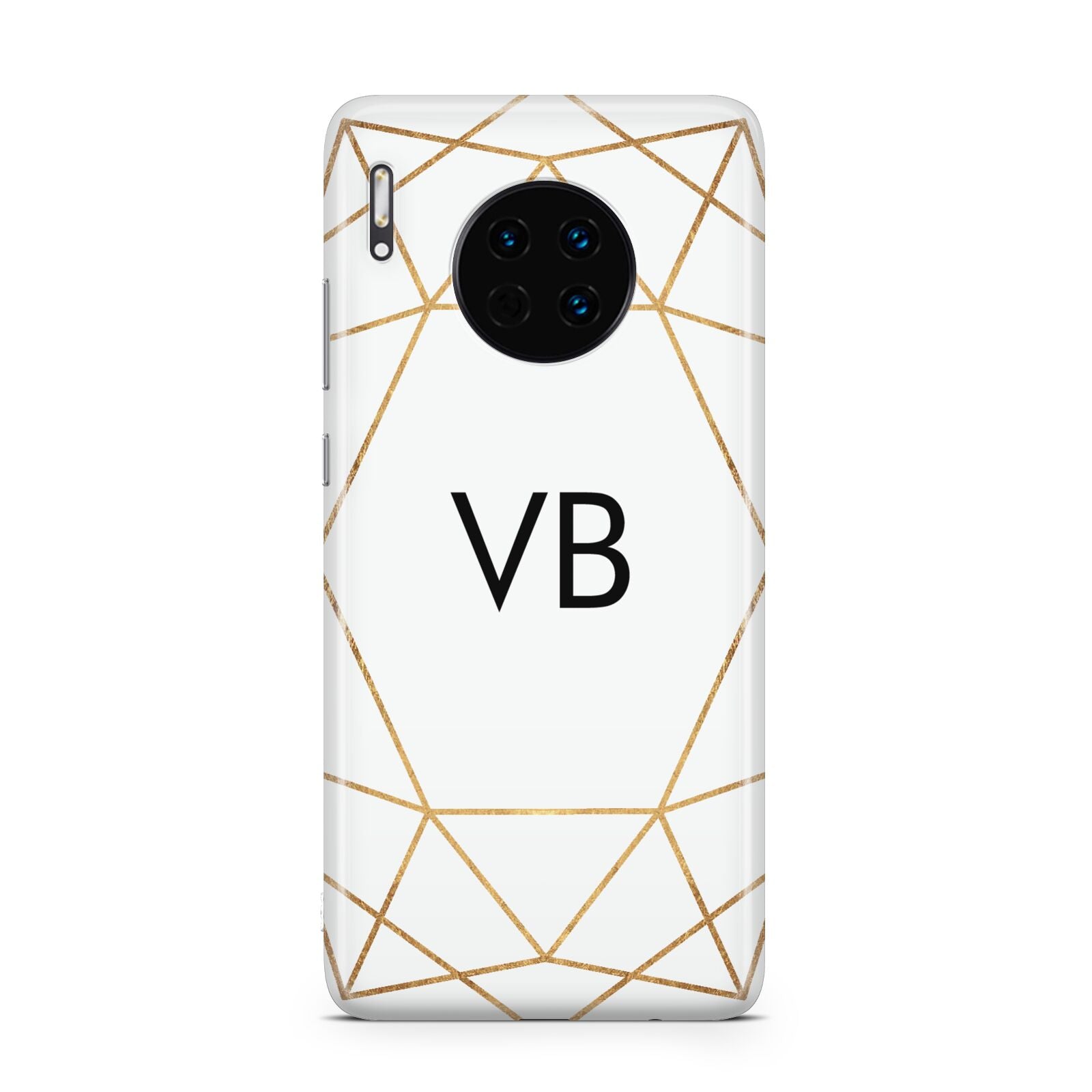 Personalised Initials White Gold Geometric Huawei Mate 30