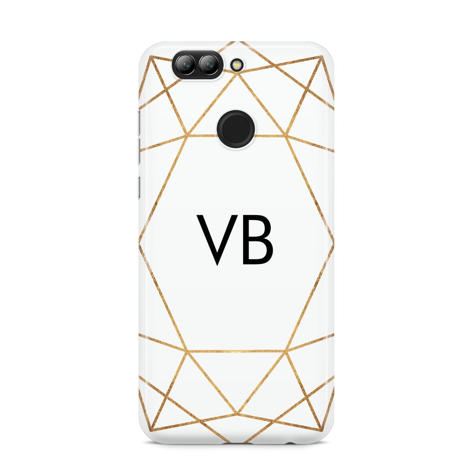 Personalised Initials White Gold Geometric Huawei Nova 2s Phone Case