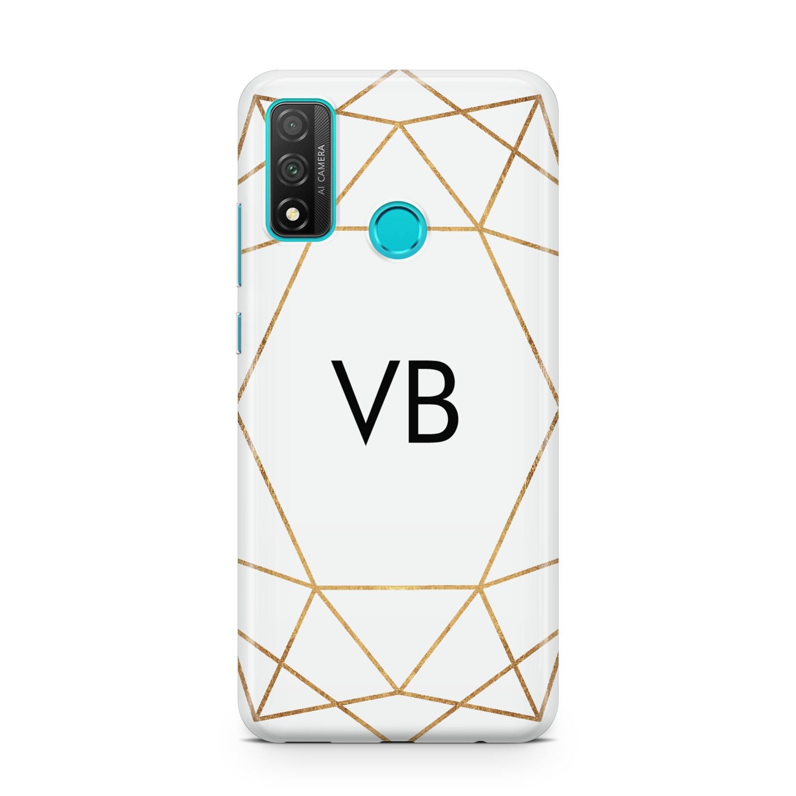 Personalised Initials White Gold Geometric Huawei P Smart 2020