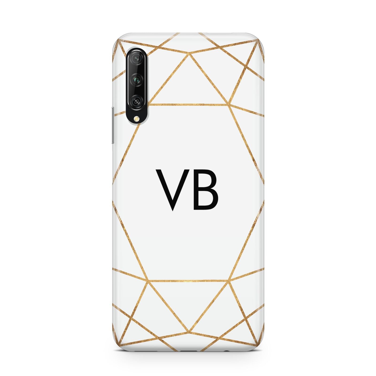 Personalised Initials White Gold Geometric Huawei P Smart Pro 2019