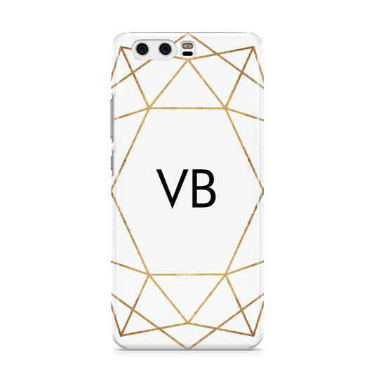 Personalised Initials White Gold Geometric Huawei P10 Phone Case