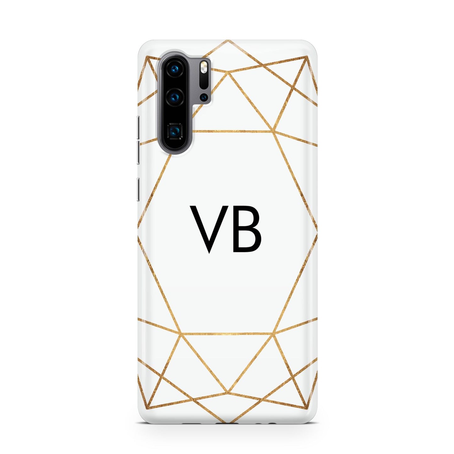 Personalised Initials White Gold Geometric Huawei P30 Pro Phone Case