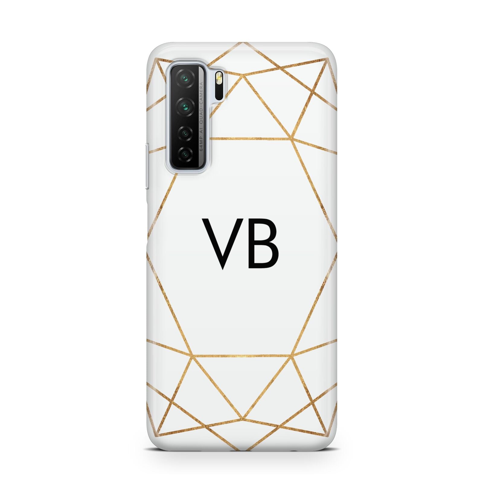 Personalised Initials White Gold Geometric Huawei P40 Lite 5G Phone Case