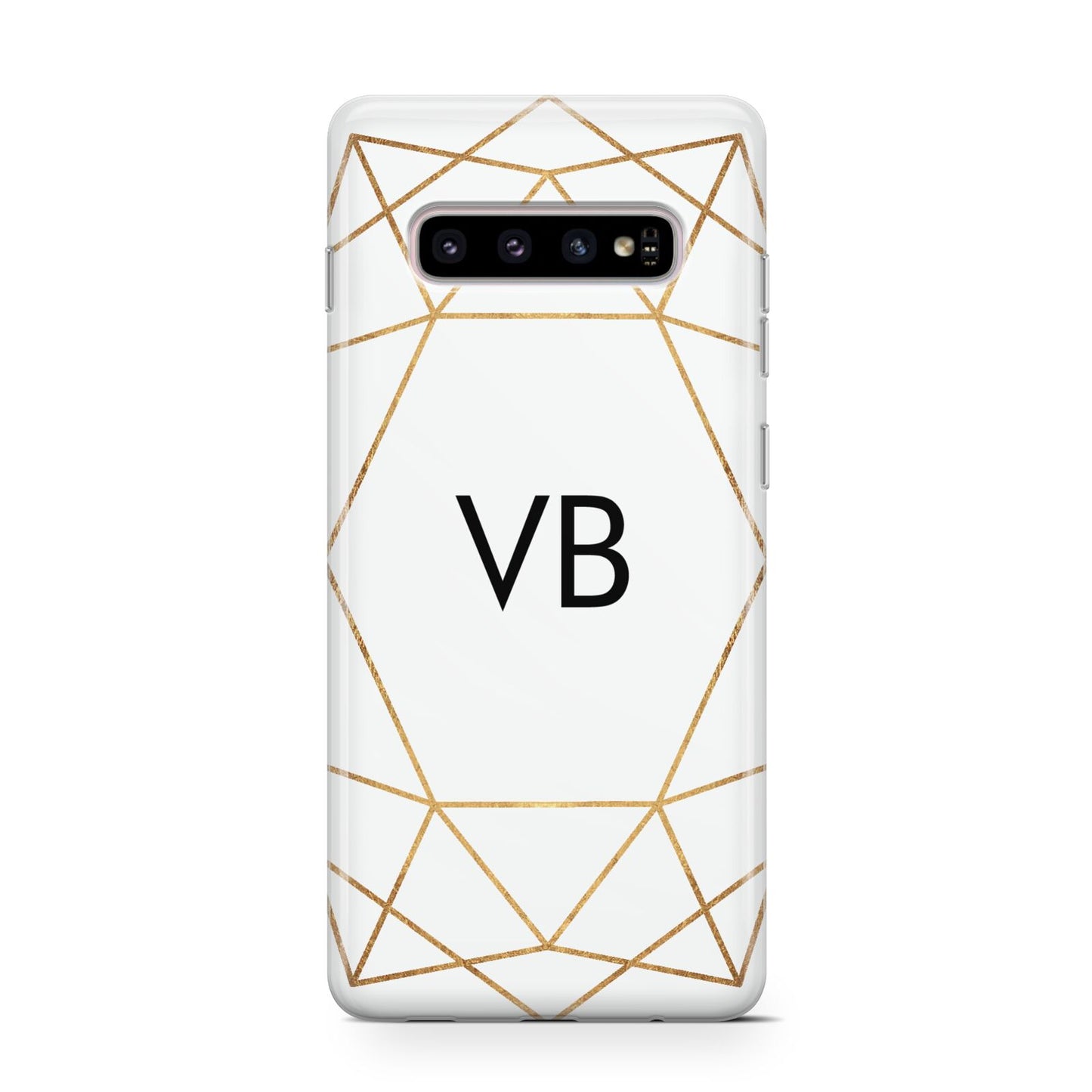 Personalised Initials White Gold Geometric Protective Samsung Galaxy Case