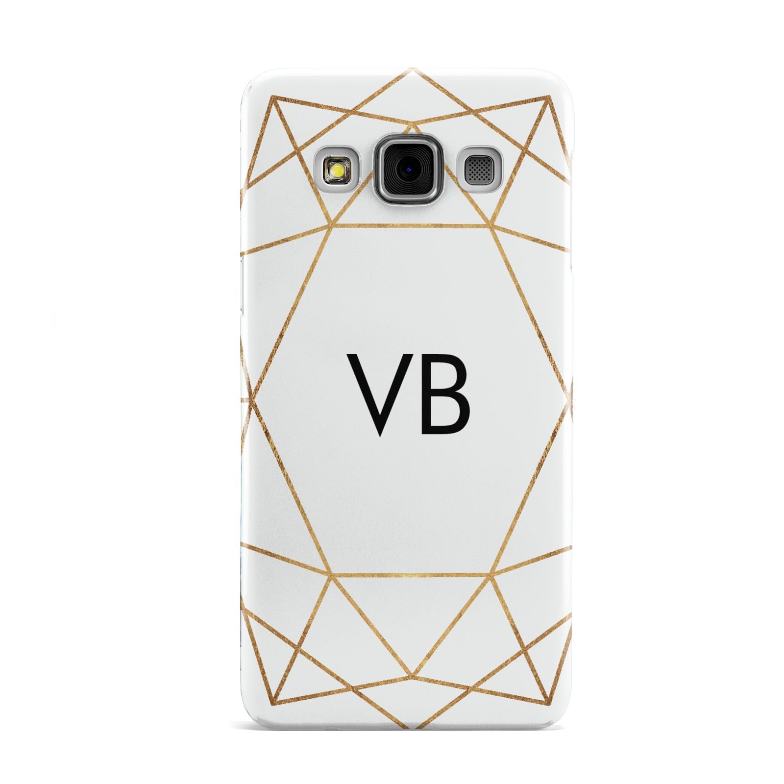 Personalised Initials White Gold Geometric Samsung Galaxy A3 Case
