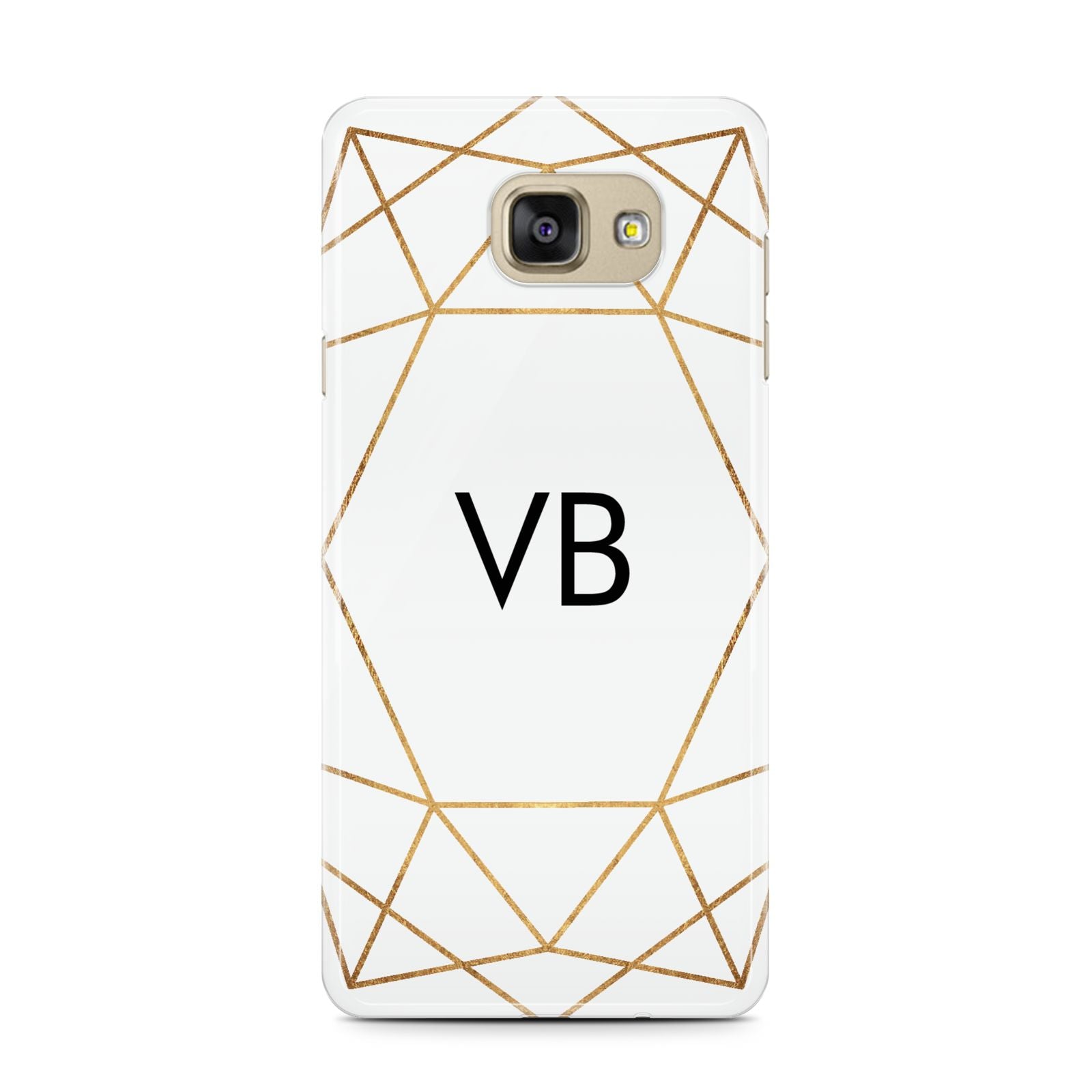 Personalised Initials White Gold Geometric Samsung Galaxy A7 2016 Case on gold phone