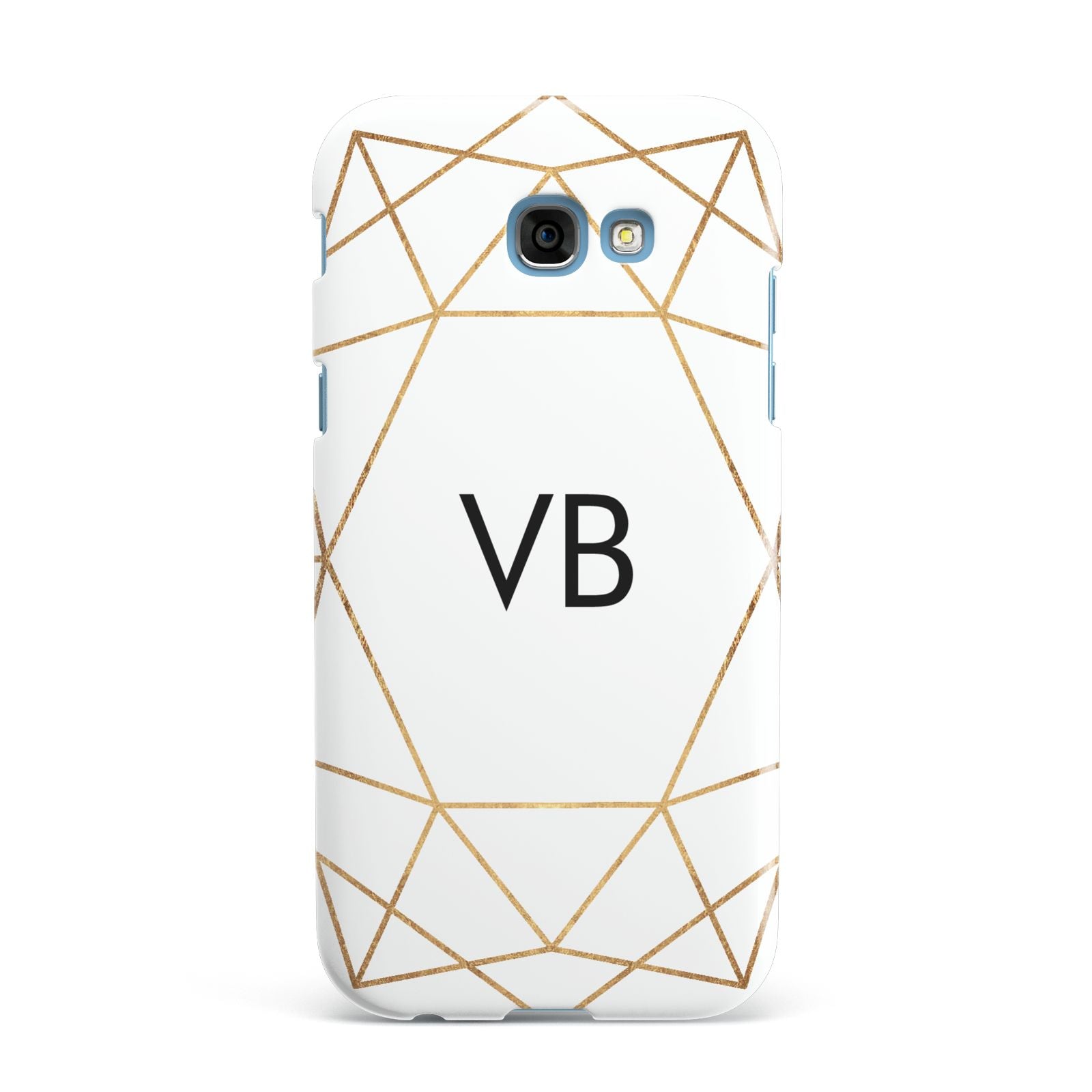 Personalised Initials White Gold Geometric Samsung Galaxy A7 2017 Case