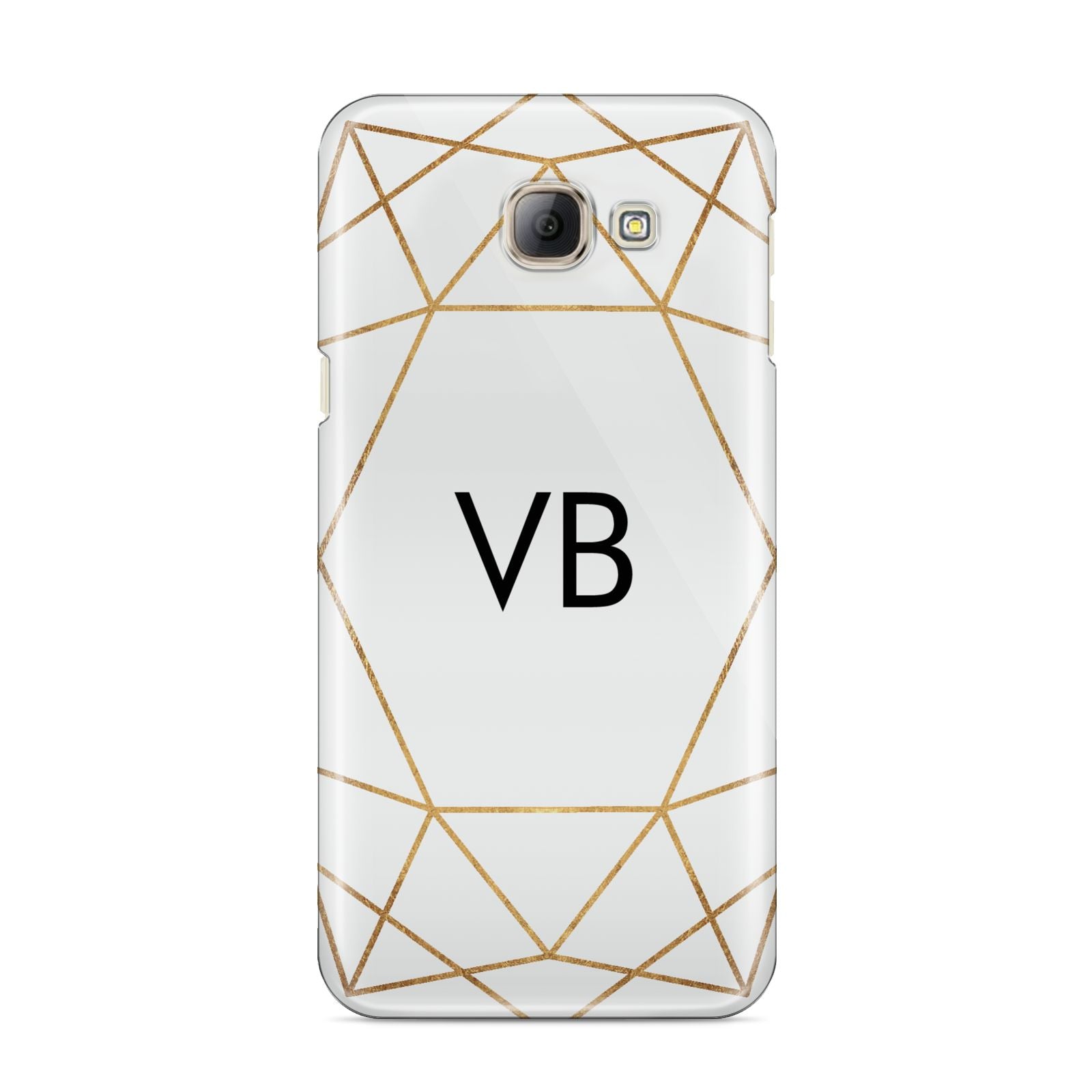 Personalised Initials White Gold Geometric Samsung Galaxy A8 2016 Case