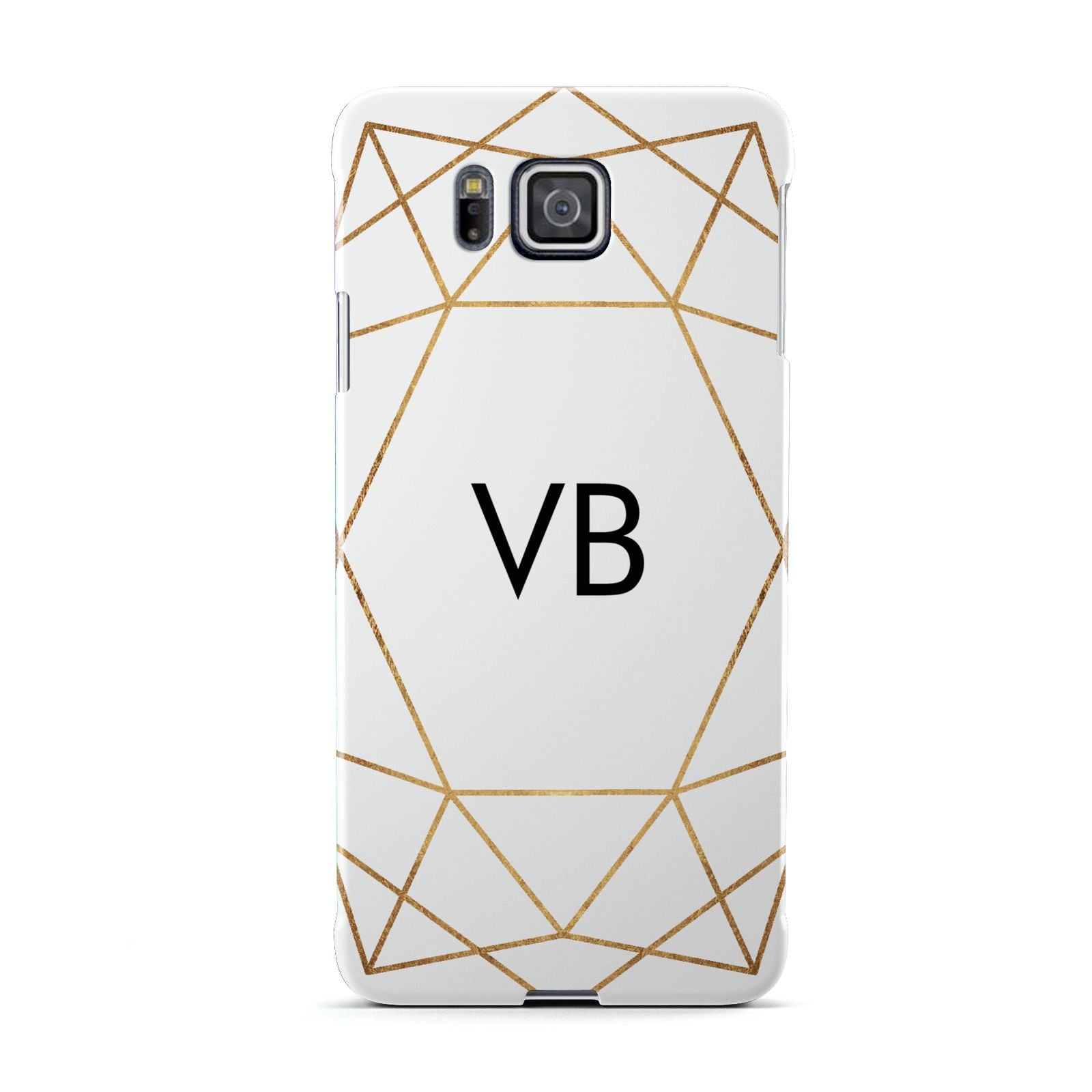 Personalised Initials White Gold Geometric Samsung Galaxy Alpha Case