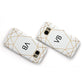 Personalised Initials White Gold Geometric Samsung Galaxy Case Flat Overview