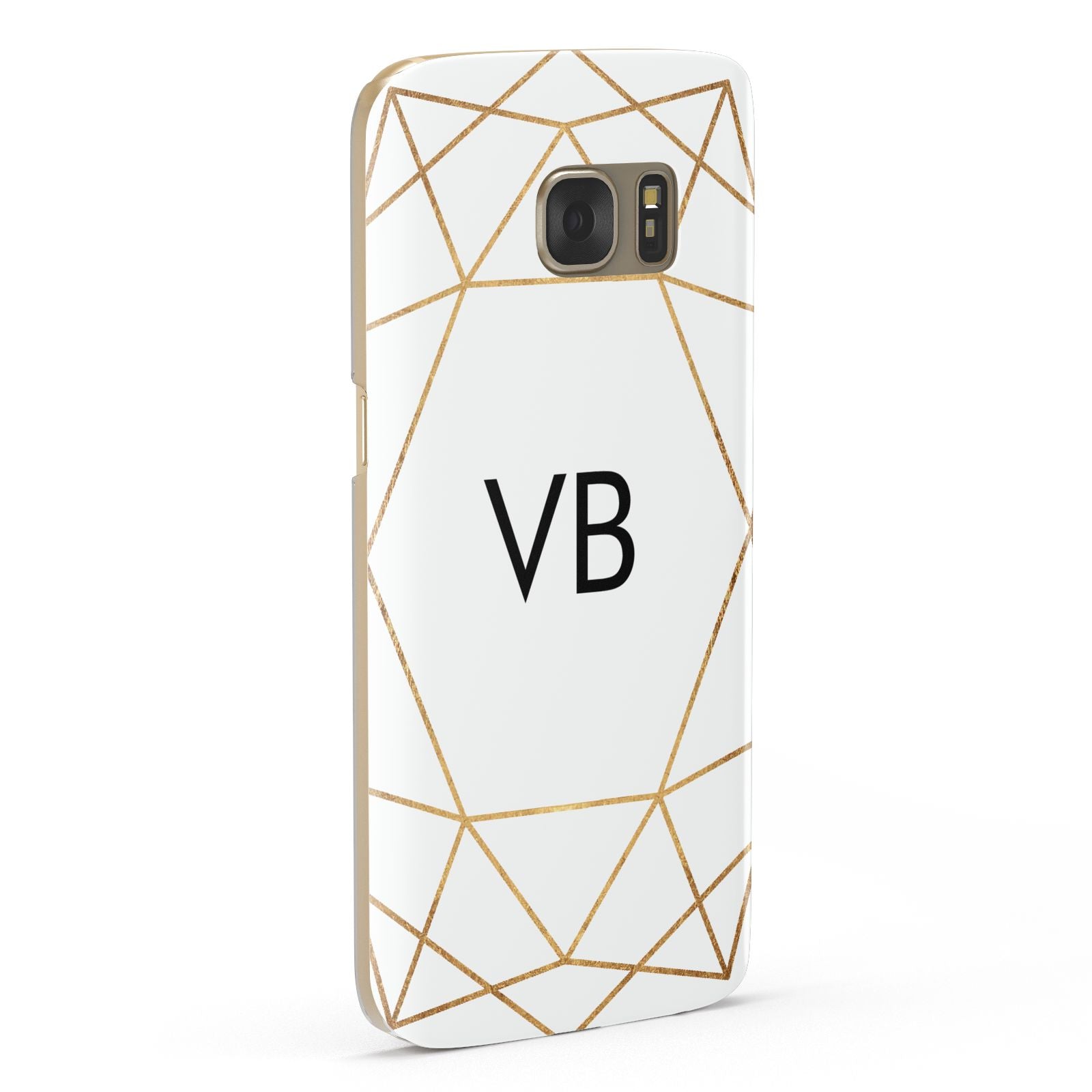 Personalised Initials White Gold Geometric Samsung Galaxy Case Fourty Five Degrees