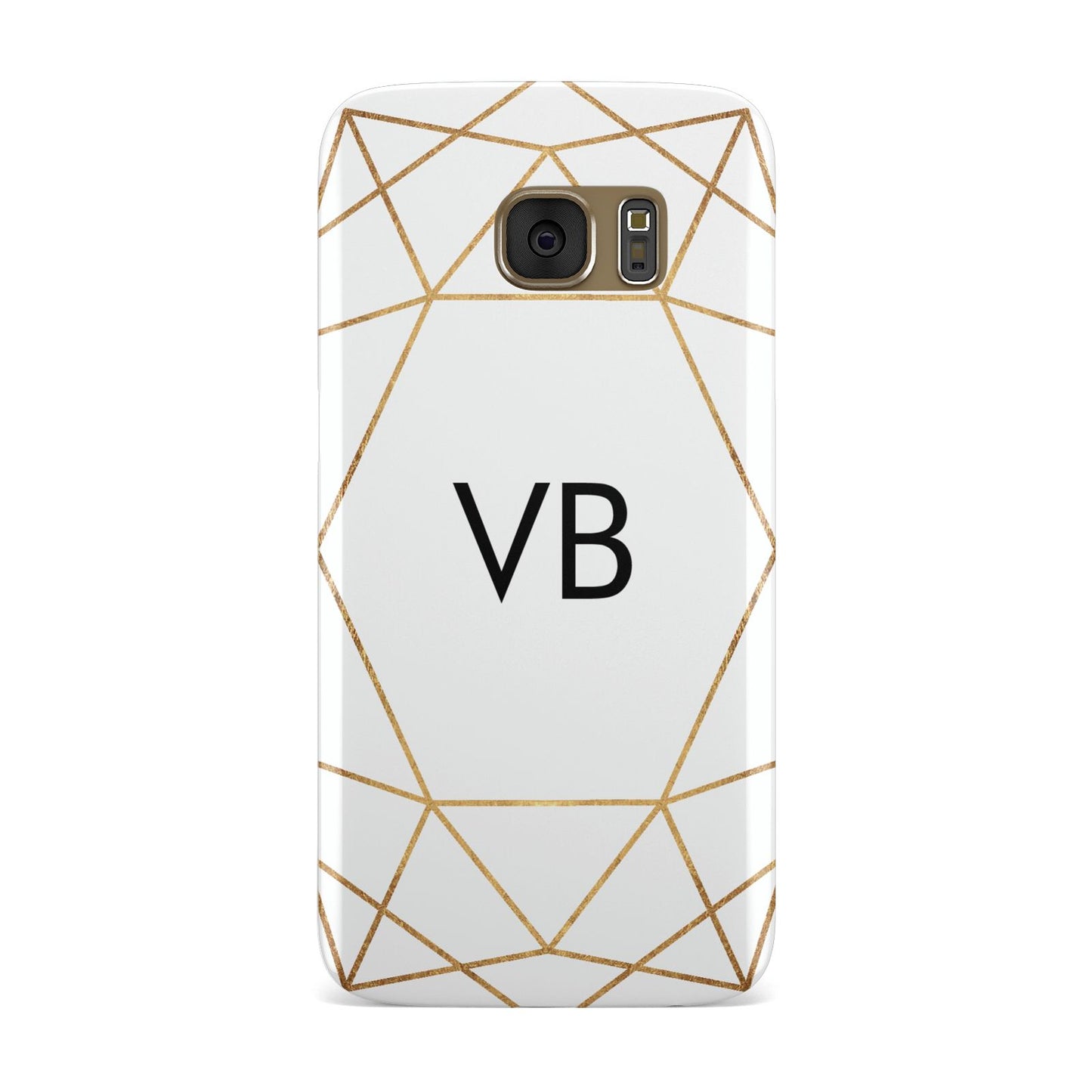 Personalised Initials White Gold Geometric Samsung Galaxy Case