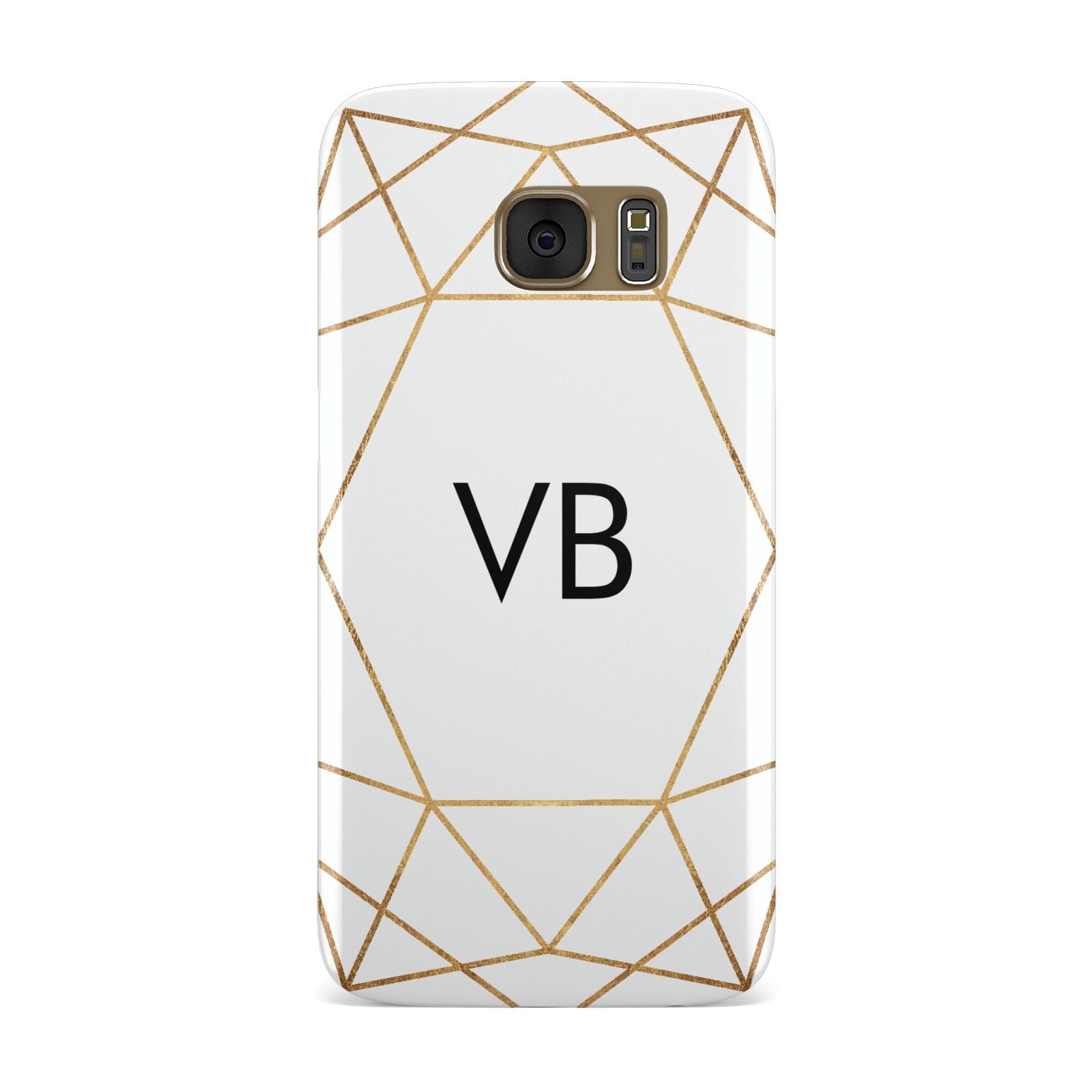 Personalised Initials White Gold Geometric Samsung Galaxy Case