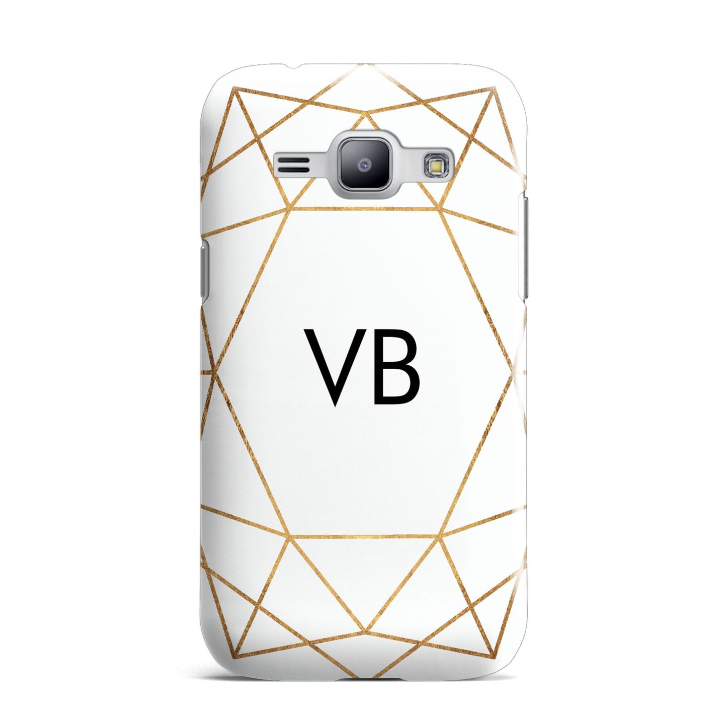 Personalised Initials White Gold Geometric Samsung Galaxy J1 2015 Case