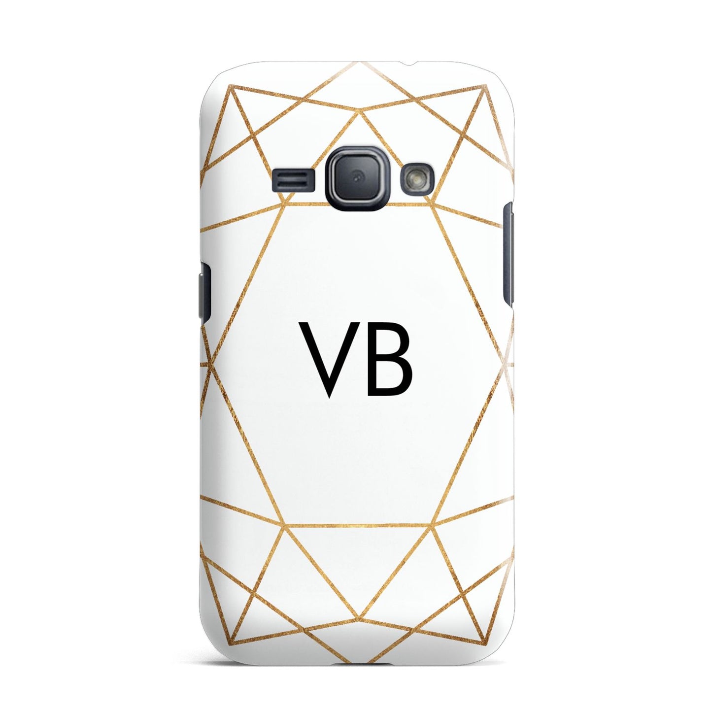 Personalised Initials White Gold Geometric Samsung Galaxy J1 2016 Case