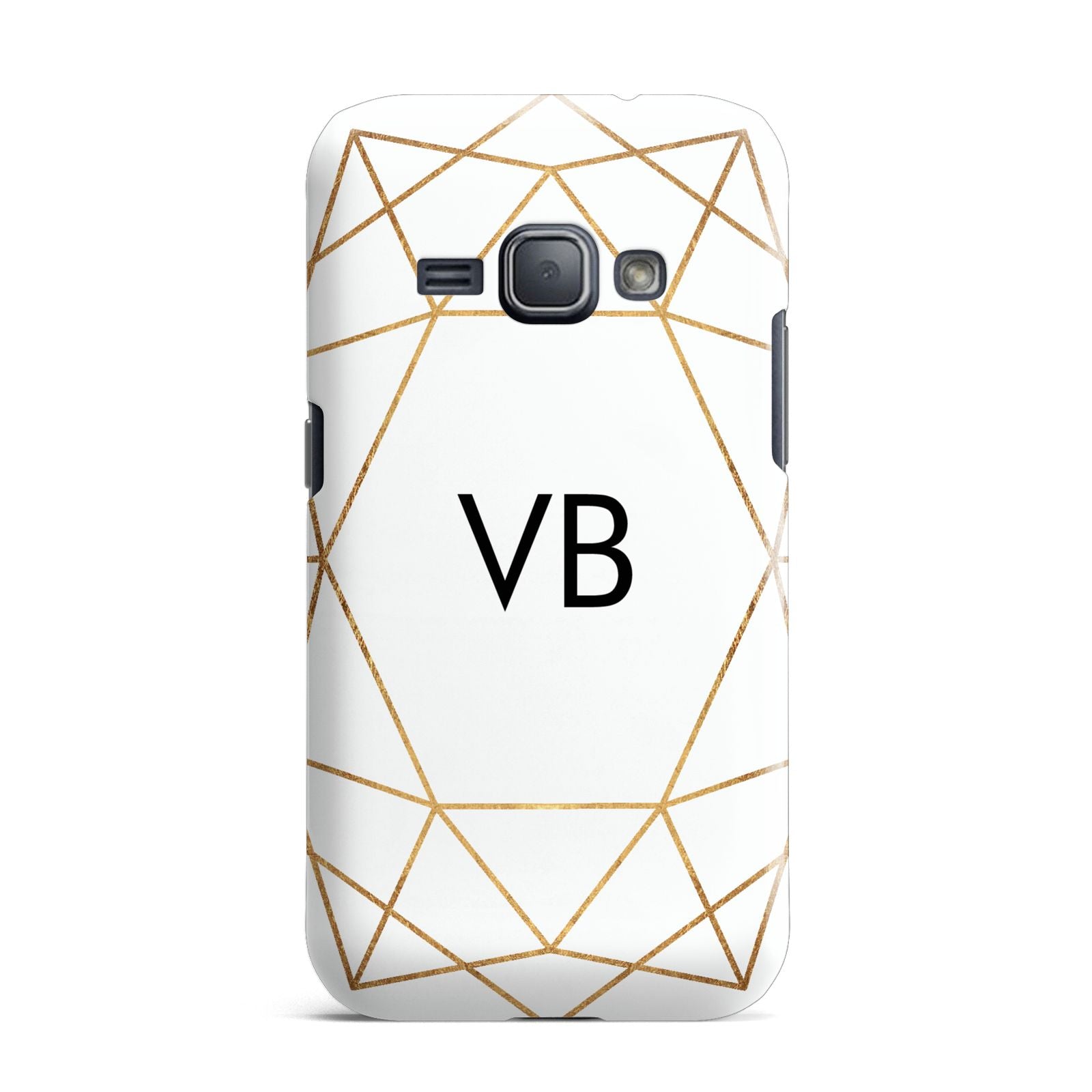 Personalised Initials White Gold Geometric Samsung Galaxy J1 2016 Case