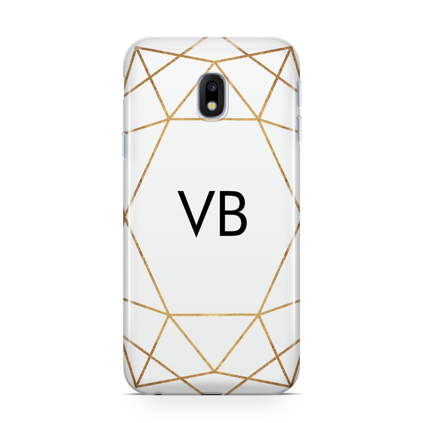 Personalised Initials White Gold Geometric Samsung Galaxy J3 2017 Case