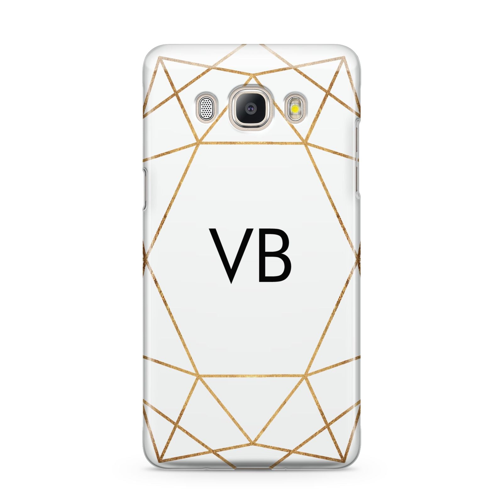 Personalised Initials White Gold Geometric Samsung Galaxy J5 2016 Case