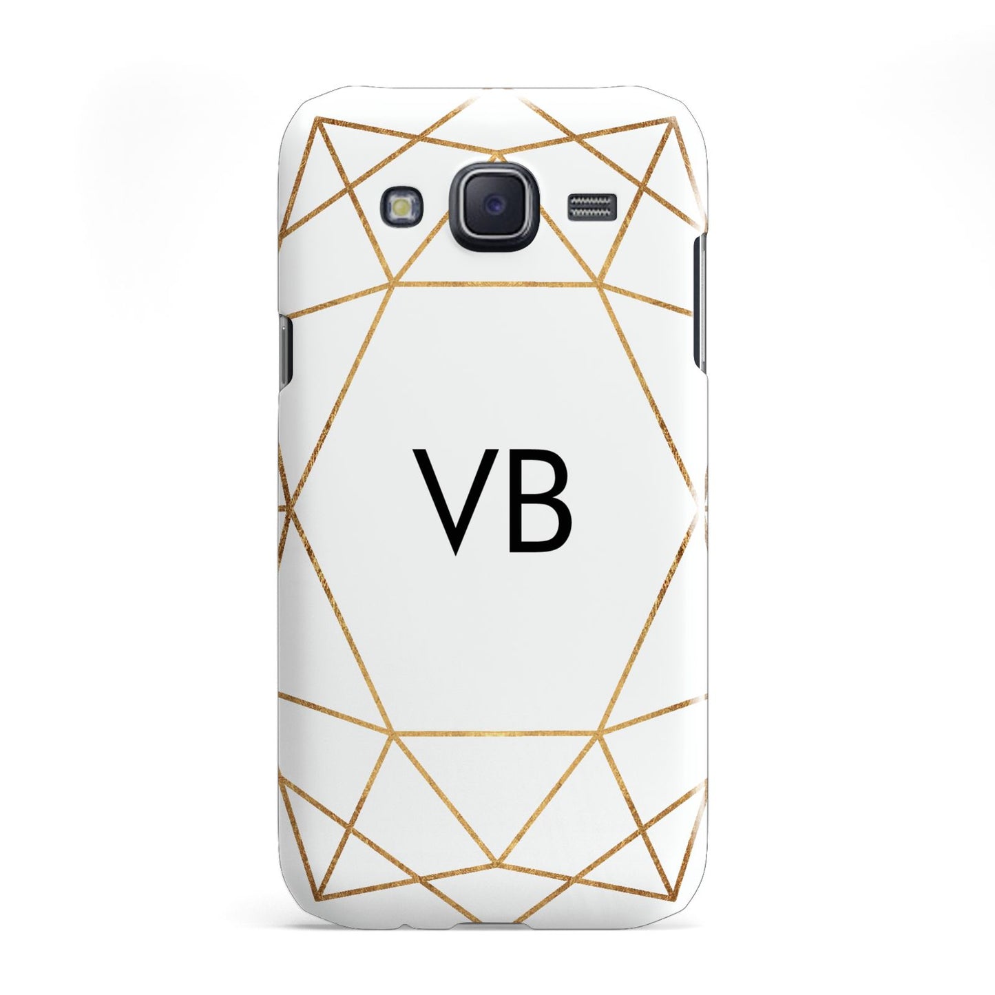Personalised Initials White Gold Geometric Samsung Galaxy J5 Case