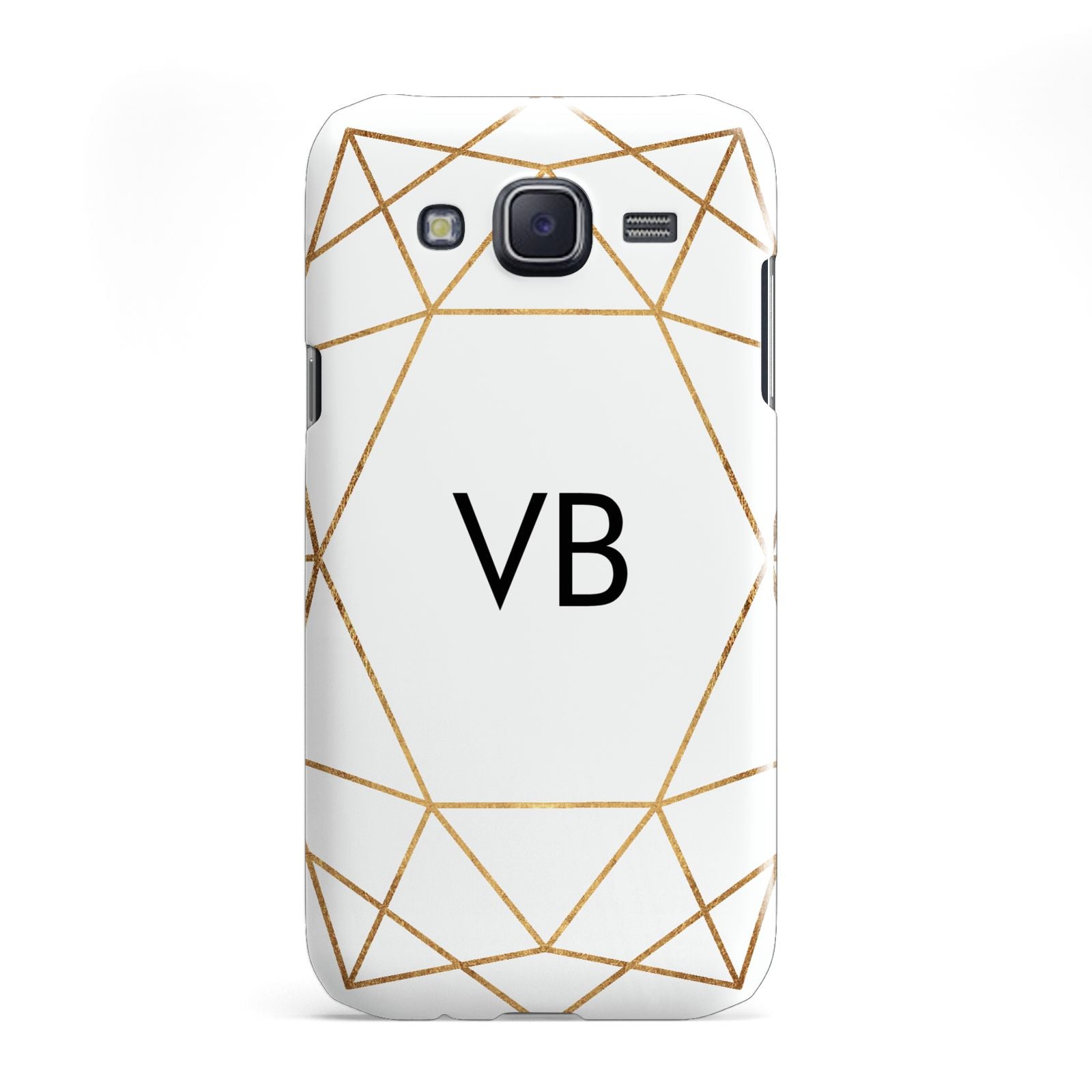 Personalised Initials White Gold Geometric Samsung Galaxy J5 Case