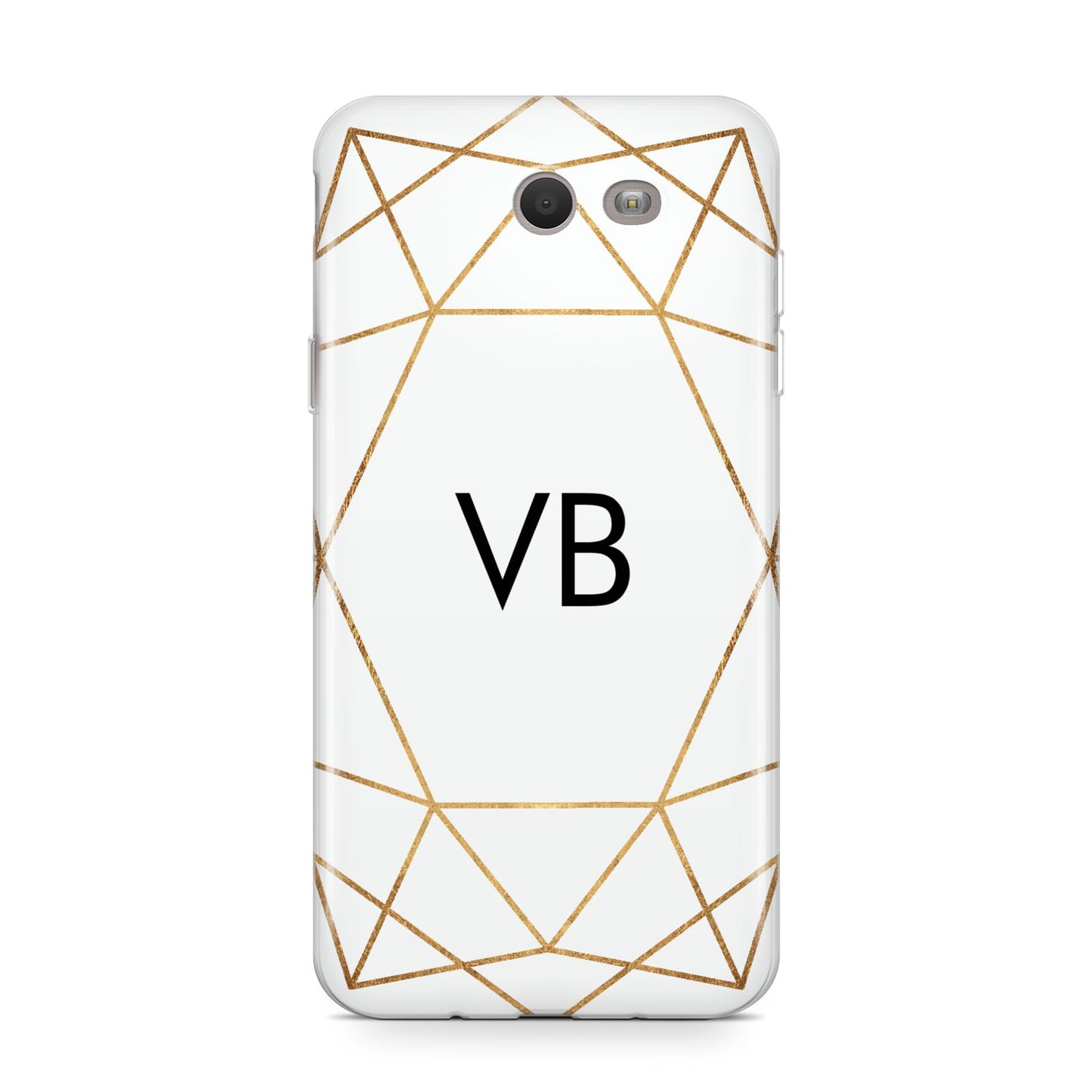 Personalised Initials White Gold Geometric Samsung Galaxy J7 2017 Case