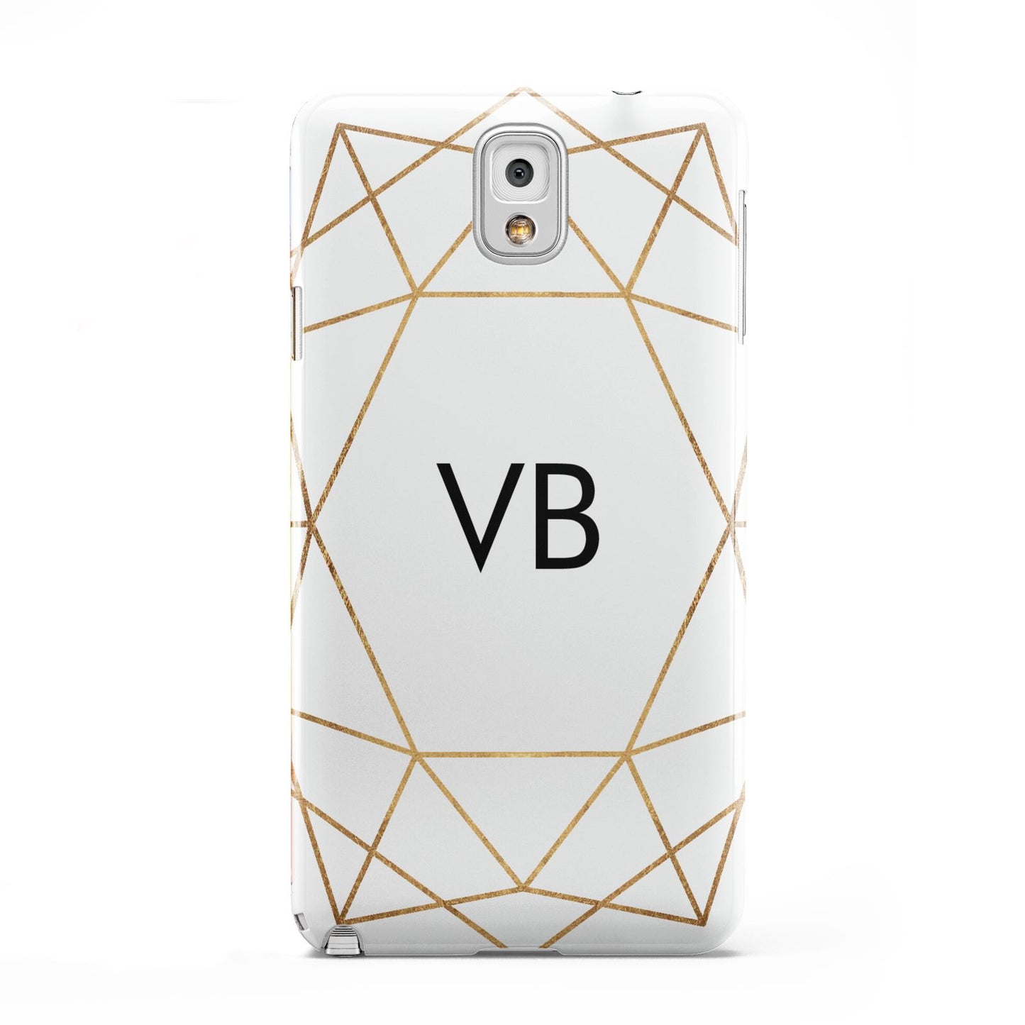 Personalised Initials White Gold Geometric Samsung Galaxy Note 3 Case