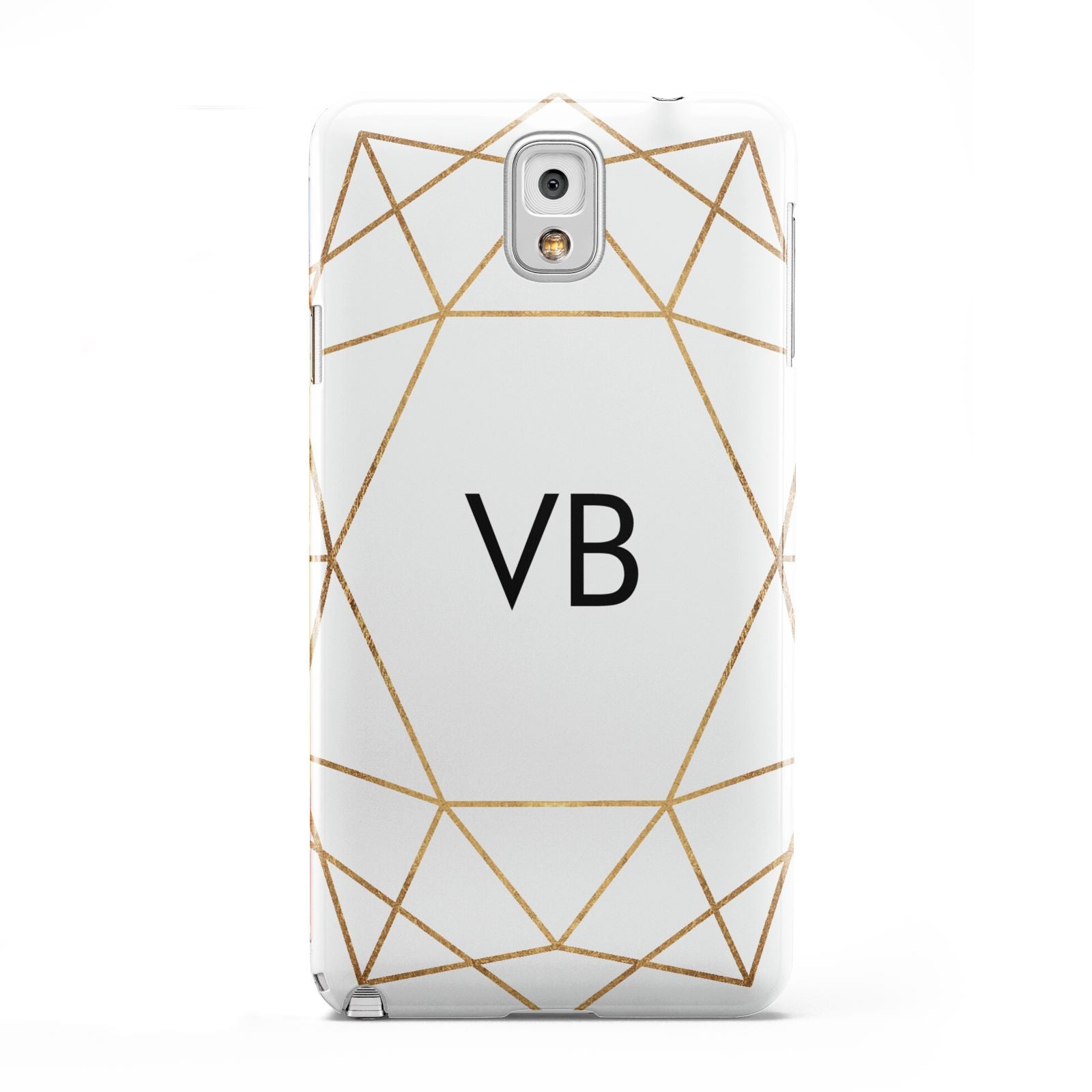 Personalised Initials White Gold Geometric Samsung Galaxy Note 3 Case