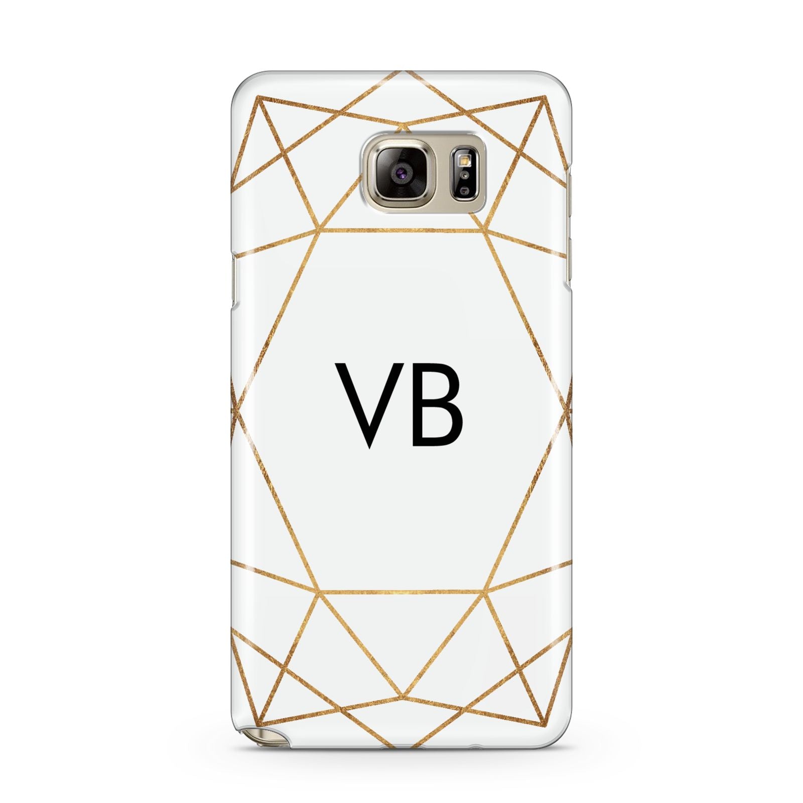 Personalised Initials White Gold Geometric Samsung Galaxy Note 5 Case