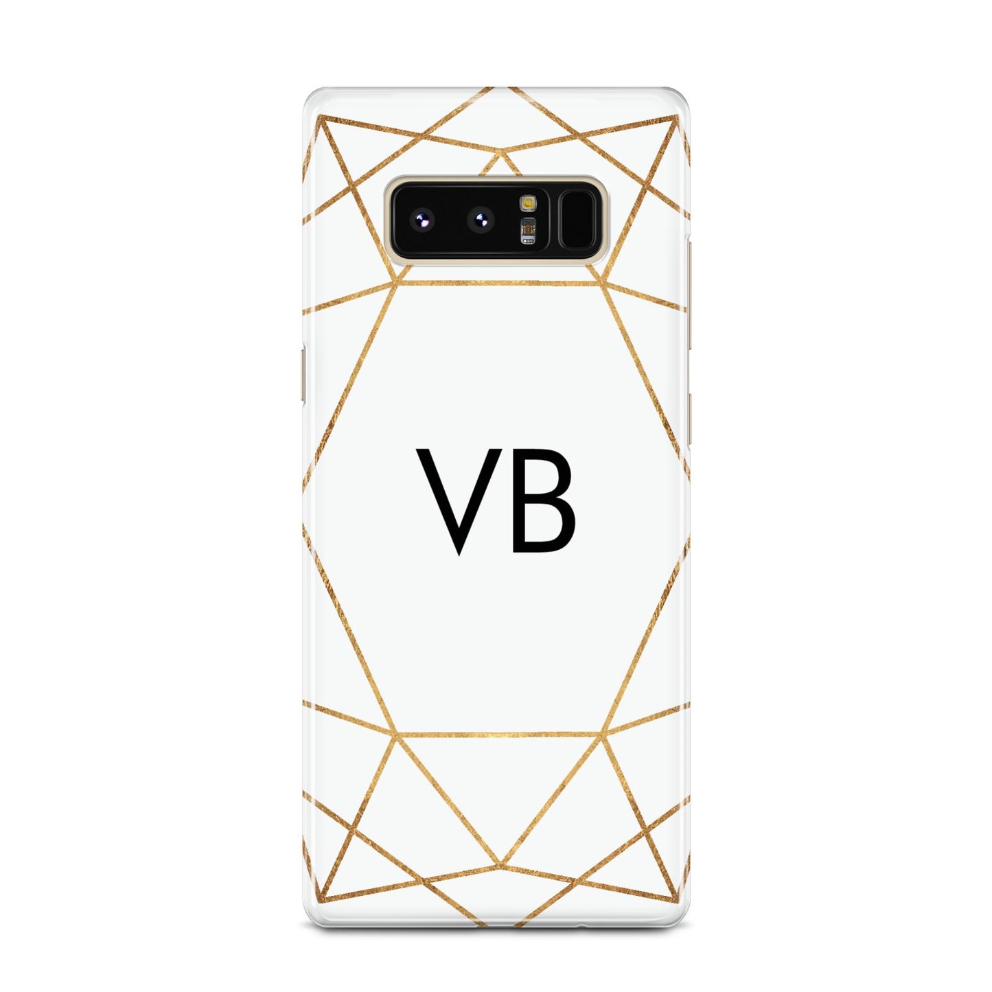 Personalised Initials White Gold Geometric Samsung Galaxy Note 8 Case