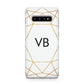 Personalised Initials White Gold Geometric Samsung Galaxy S10 Plus Case