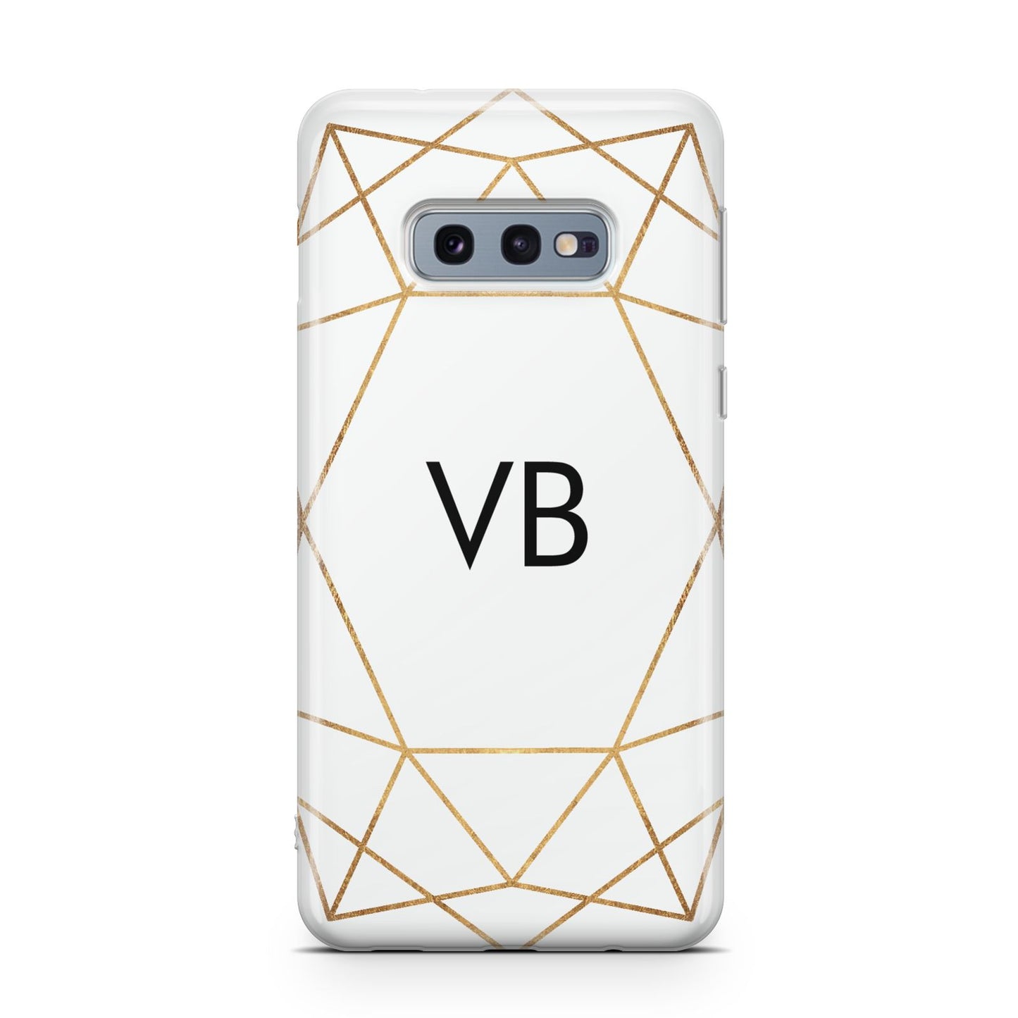 Personalised Initials White Gold Geometric Samsung Galaxy S10E Case