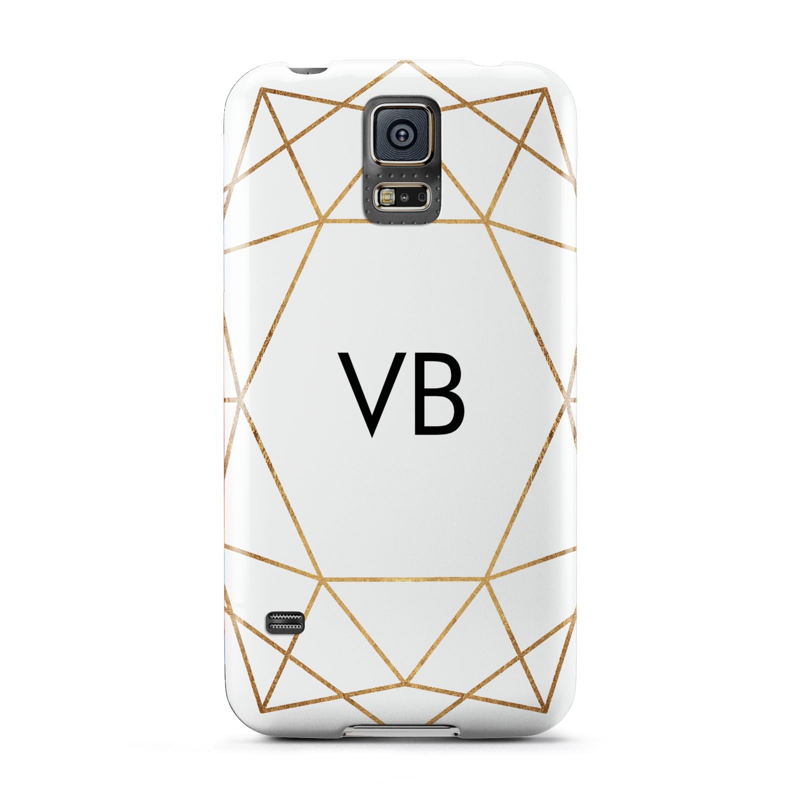 Personalised Initials White Gold Geometric Samsung Galaxy S5 Case