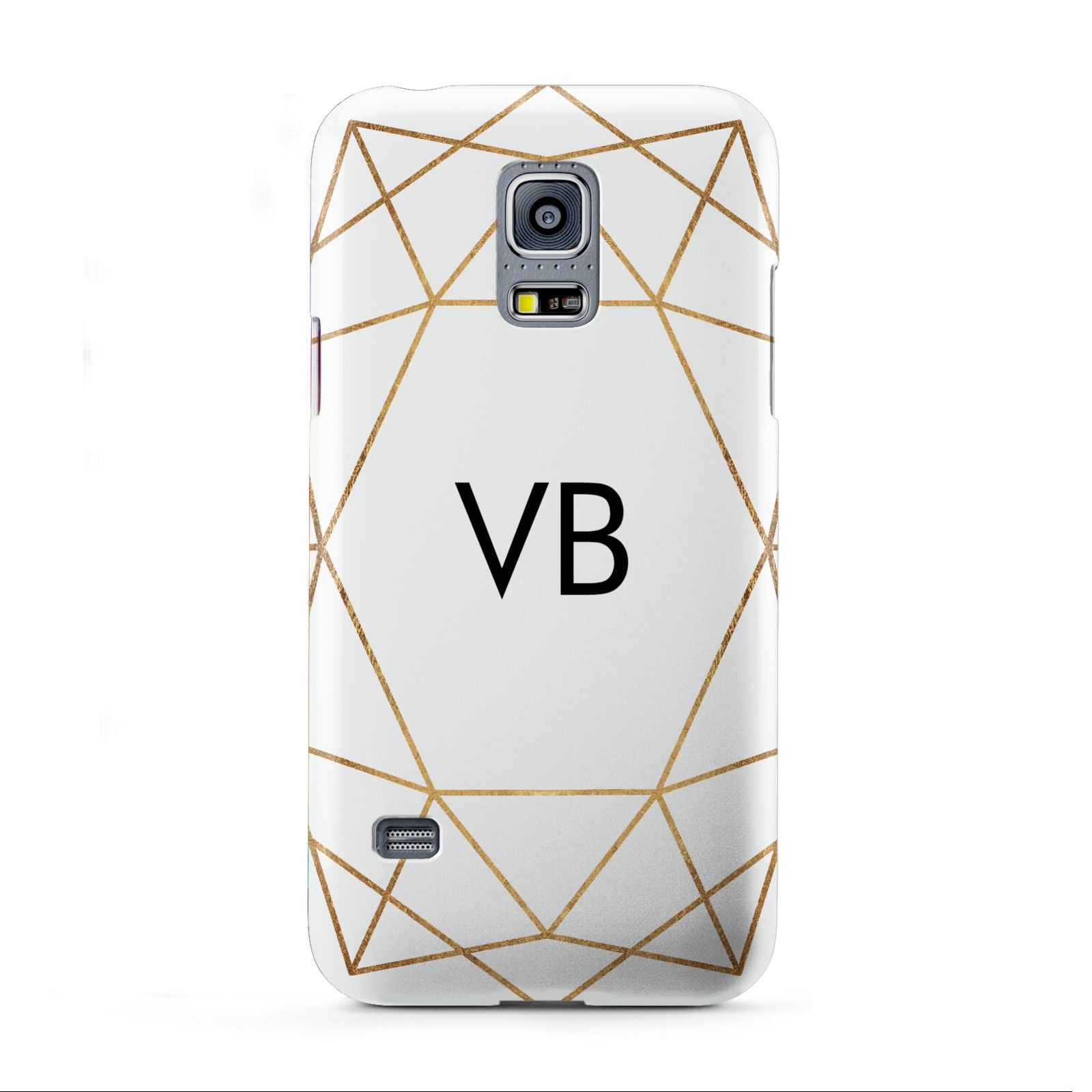 Personalised Initials White Gold Geometric Samsung Galaxy S5 Mini Case