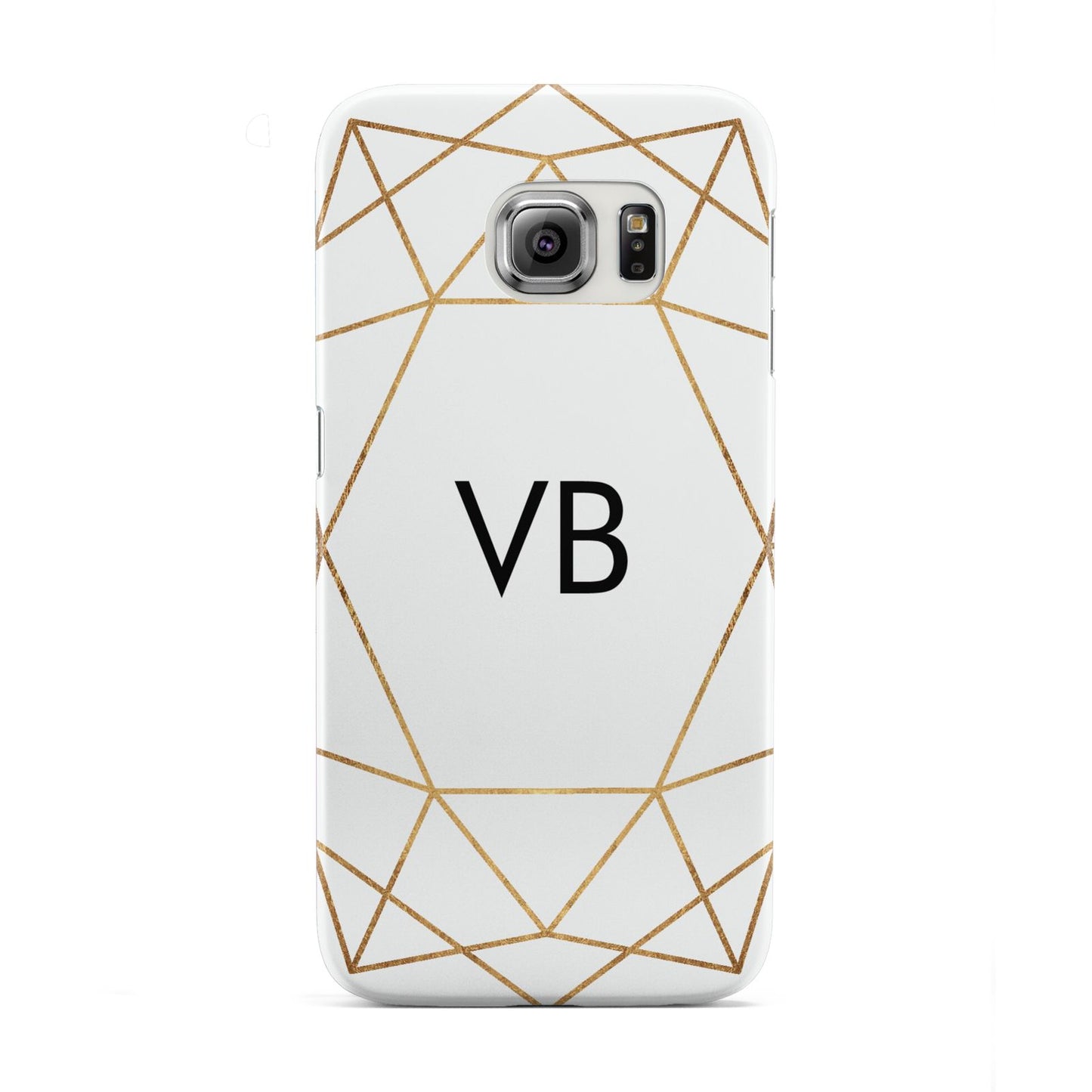 Personalised Initials White Gold Geometric Samsung Galaxy S6 Edge Case