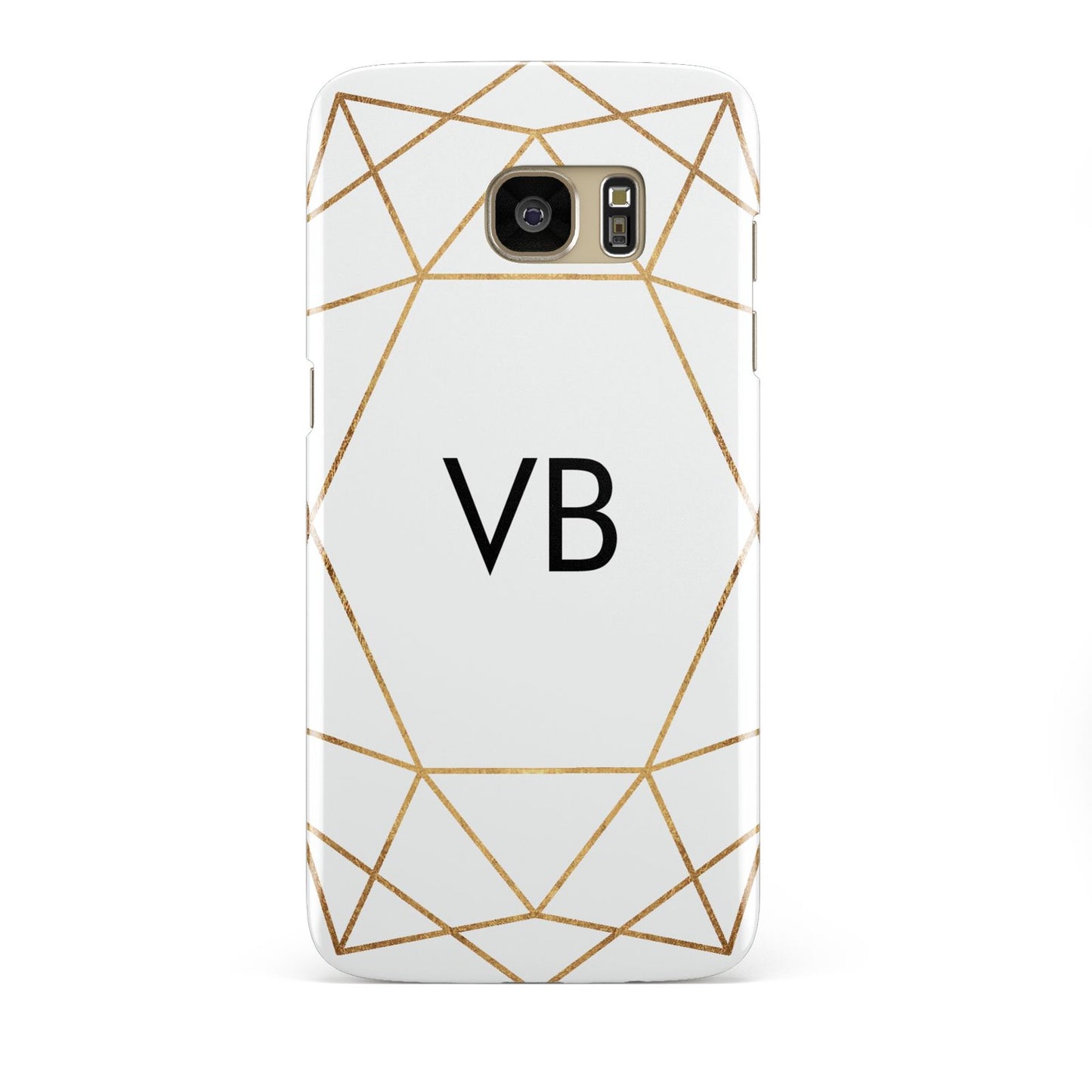 Personalised Initials White Gold Geometric Samsung Galaxy S7 Edge Case